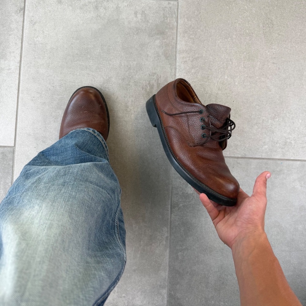 Vintage 90s St Johns Bay Brown Leather Chunky Oxford Derby Boots Mens 10.5 W